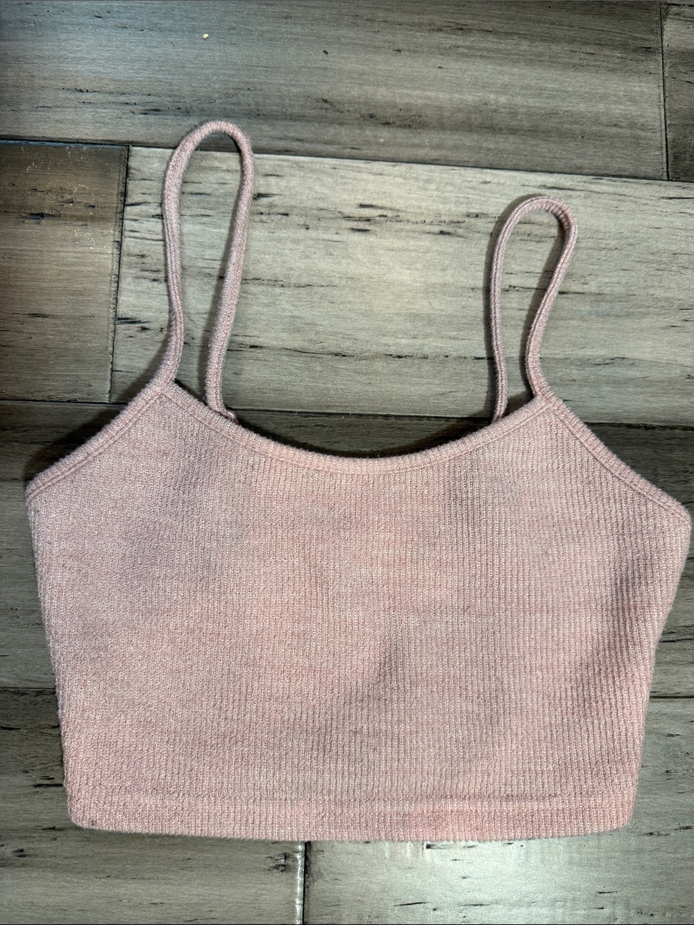 NWOT Women's Pink Knit Cropped Camisole Tank Top
